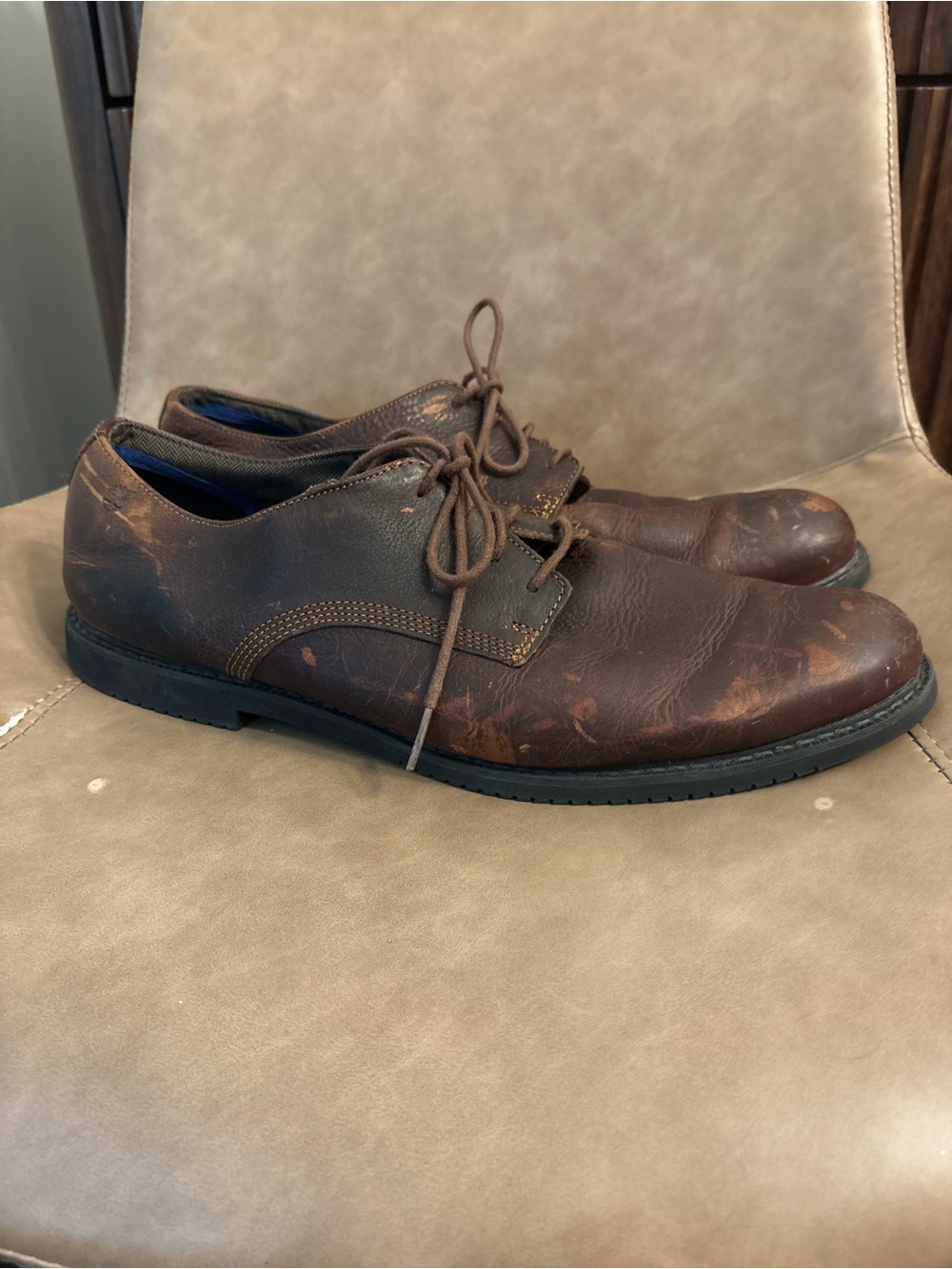 Timberland dark brown lace up smart shoes size 13